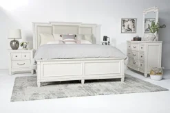 Mor Furniture Upholstered Beds|Beds|Willowbrook Upholstered Panel Bed In Pebble, Queen
