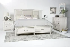 Mor Furniture Upholstered Beds|Beds|Willowbrook Upholstered Panel Bed In Pebble, Queen
