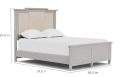 Mor Furniture Upholstered Beds|Beds|Willowbrook Upholstered Panel Bed In Pebble, Queen