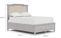 Mor Furniture Upholstered Beds|Beds|Willowbrook Upholstered Panel Bed In Pebble, Queen