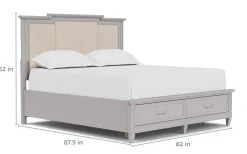 Mor Furniture Upholstered Beds|Beds|Willowbrook Upholstered Panel Bed In Pebble, Queen