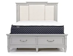 Mor Furniture Upholstered Beds|Beds|Willowbrook Upholstered Panel Bed In Pebble, Queen