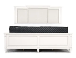 Mor Furniture Bedroom Sets|Willowbrook Upholstered Panel Bed, Dresser, Mirror & Nightstand In Pebble, Queen