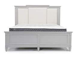 Mor Furniture Bedroom Sets|Willowbrook Upholstered Panel Bed, Dresser, Mirror & Nightstand In Pebble, Queen
