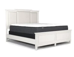Mor Furniture Bedroom Sets|Willowbrook Upholstered Panel Bed, Dresser, Mirror & Nightstand In Pebble, Queen