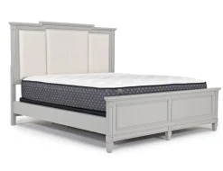 Mor Furniture Bedroom Sets|Willowbrook Upholstered Panel Bed, Dresser, Mirror & Nightstand In Pebble, Queen
