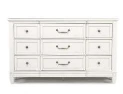 Mor Furniture Bedroom Sets|Willowbrook Upholstered Panel Bed, Dresser, Mirror & Nightstand In Pebble, Queen