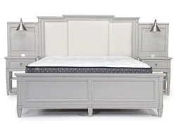Mor Furniture Upholstered Beds|Beds|Willowbrook Upholstered Wall Bed In Pebble, Queen