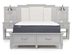 Mor Furniture Upholstered Beds|Beds|Willowbrook Upholstered Wall Bed In Pebble, Queen