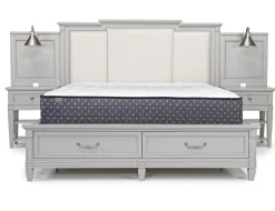 Mor Furniture Upholstered Beds|Beds|Willowbrook Upholstered Wall Bed In Pebble, Queen