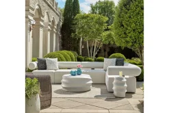 Mor Furniture Outdoor Coffee Tables|Winded Outdoor Round Cocktail Table In White