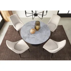 Mor Furniture Round Dining Tables|Dining Tables|Winston Round Dining Table In Black Sintered Stone