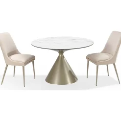 Mor Furniture Round Dining Tables|Dining Tables|Winston Round Dining Table In Black Sintered Stone