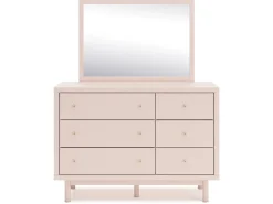 Mor Furniture Kids Beds & Bunk Beds|Wistenpine Panel Bed, Dresser, Mirror & Nightstand In Blush, Twin