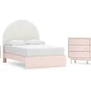 Mor Furniture Kids Beds & Bunk Beds|Wistenpine Panel Bed W/ Storage, Dresser, Mirror & Nightstand In Blush, Twin