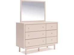 Mor Furniture Kids Beds & Bunk Beds|Wistenpine Panel Bed W/ Storage, Dresser, Mirror & Nightstand In Blush, Twin