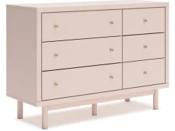 Mor Furniture Kids Beds & Bunk Beds|Wistenpine Panel Bed W/ Storage, Dresser, Mirror & Nightstand In Blush, Twin