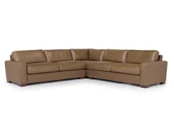 Mor Furniture Sectionals|York 3 Piece Sectional In Chestnut Leather