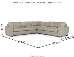 Mor Furniture Sectionals|York 3 Piece Sectional In Chestnut Leather