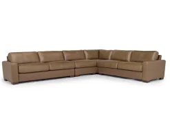 Mor Furniture Sectionals|York 4 Piece Sectional In Chestnut Leather