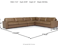 Mor Furniture Sectionals|York 4 Piece Sectional In Chestnut Leather