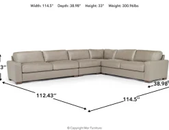 Mor Furniture Sectionals|York 4 Piece Sectional In Chestnut Leather