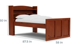 Mor Furniture Kids Beds & Bunk Beds|Young Pioneer Bookcase Bed W/ 4 Drawer Storage In , Twin Cinnamon