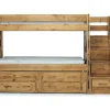Mor Furniture Kids Beds & Bunk Beds|Young Pioneer Bunk Bed W/ Storage Steps & 4 Storage Drawers In Dark Gray, Twin/Twin