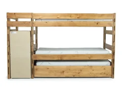Mor Furniture Kids Beds & Bunk Beds|Young Pioneer Bunk W/ Storage Steps & Trundle Bed In Dark Gray, Twin/Twin