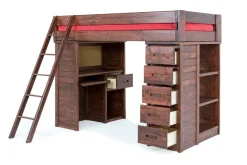 Mor Furniture Kids Beds & Bunk Beds|Young Pioneer Loft Bed In Cinnamon, Twin