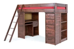 Mor Furniture Kids Beds & Bunk Beds|Young Pioneer Loft Bed In Cinnamon, Twin