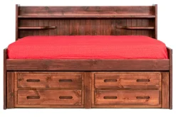 Mor Furniture Kids Beds & Bunk Beds|Young Pioneer Sideways Captain Bed W/ 4 Drawer Storage In Cinnamon, Twin