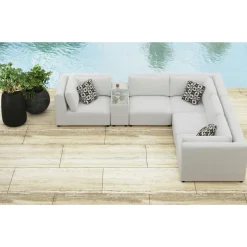 Mor Furniture Outdoor Accent Tables|Zandara Outdoor Console W/ Cooler & Speaker In Beige